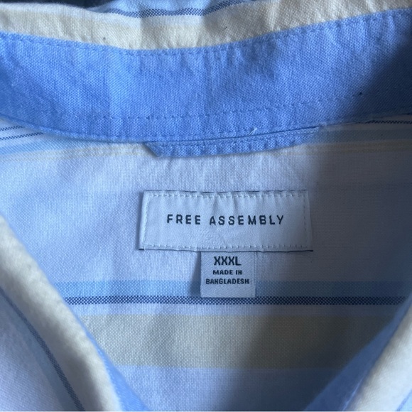 Free Assembly Men’s Long Sleeve Striped Button Down Shirt Size 3XL - Picture 3 of 8